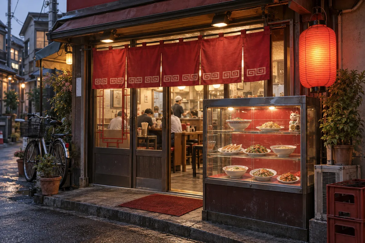 やたら落ち着く町中華。店名も曖昧なのに、赤いカウンターだけは覚えている。