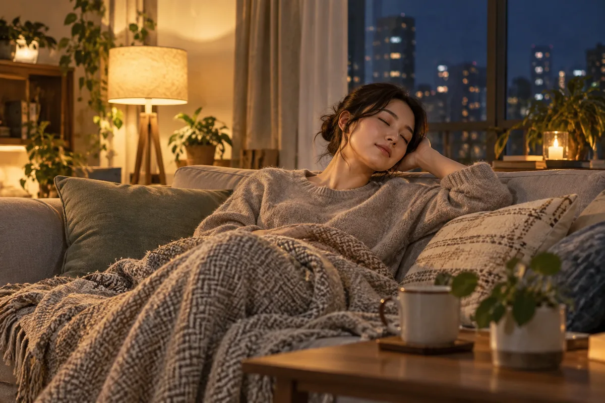 相談役の帰宅後。人のために全力を出したあと、自分を休ませる時間も必要になる。