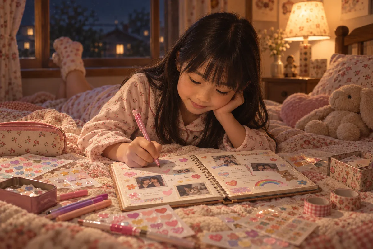 プロフィール帳の空白を埋める夜。好きな色や好きな歌手に、妙に本気で向き合っていた。