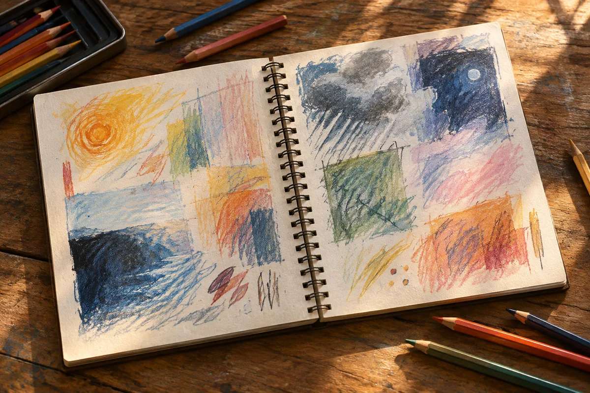 言葉にならない気分のメモ。説明しきれない気持ちは、絵や色の方が近いことがある。