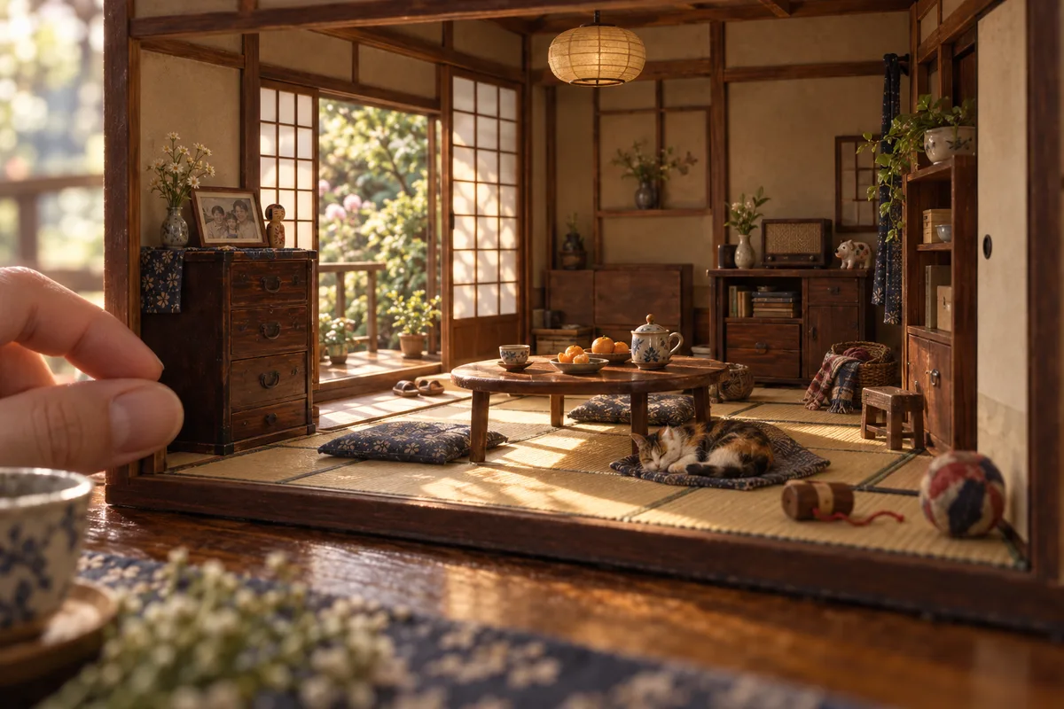 住めそうで住めない、ミニチュアの部屋展の展示イメージ