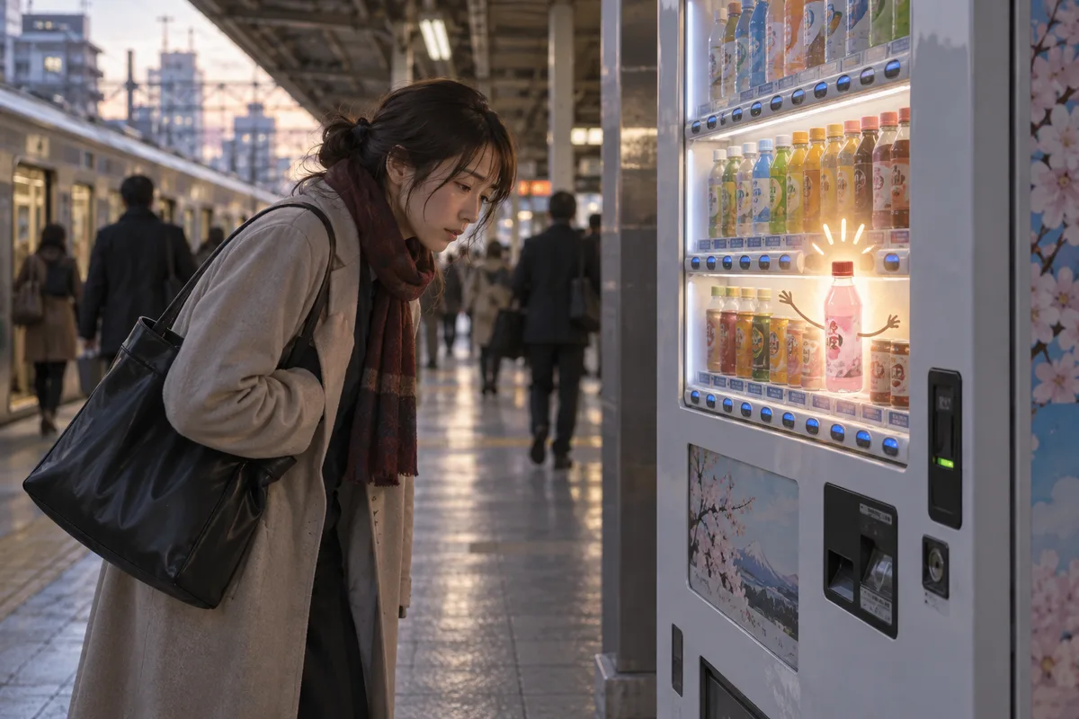 気分が落ちてる日にだけ甘くなる自販機。少しだけ元気がない日に、少しだけ甘い方を出してくる。